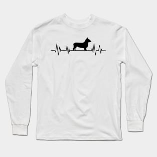 corgi Heartbeat dog Heartbeat corgis Silhouette Long Sleeve T-Shirt